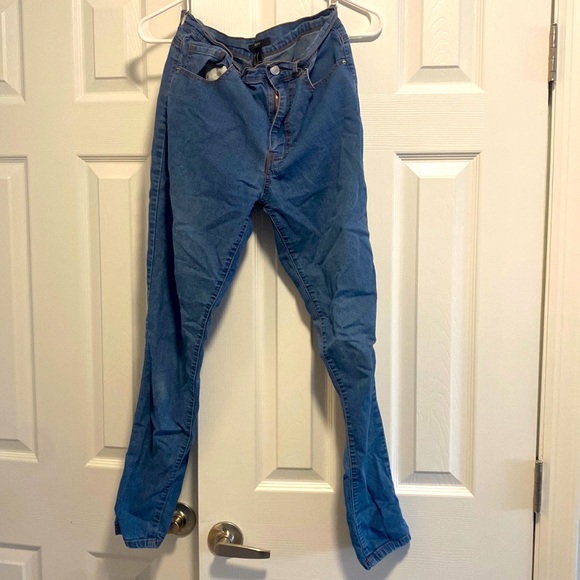 Forever 21 Denim - Forever 21 Mid-Rise Skinny Jeans Dark Denim